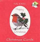 Derwentwater Designs CDX18 Christmas Cards - Holly & Robin