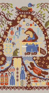 OwlForest Embroidery 0254 - Forest Houses. Beavers SAGA