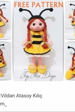 Amigurumi Aşkına - Tiny Mini Design - Demet Karabayır - Amigurumi Bee girl -Turkish - Free