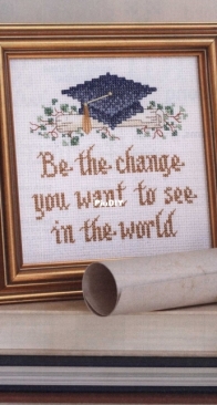 Change the World by Sue Hillis from Just Cross Stitch Magazine