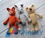 Sweet Potato 3 Patterns - Christine Mitchell - Stuffy Set Teddy Bear Fox and Bunny