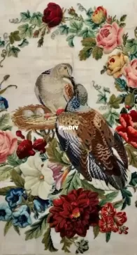 Vintage Embroidery Scheme - Birds and a nest by E Ivanova