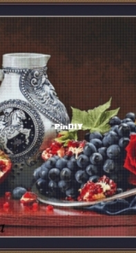 Still Life With Rose And Pomegranate - 00451 BY Amelka Elenka
