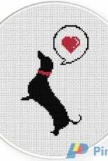 Daily Cross Stitch - Dachshund Love