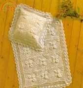 Sirdar Snuggly DK 3806 Leaf Pattern Blanket and Pillow Sham