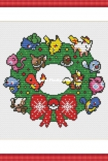 Crazzzy Stitch - Pokemon Christmas Wreath by Lucy Smith