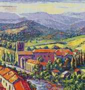 Artecy Cross Stitch - Lagresse Abbey, Pyrenees Region, France by Fred Marsh