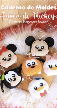 Em Feltros - Élide Martins -  Turma do Mickey Pingentes Bolinha  - Ball Pendants -  Portuguese