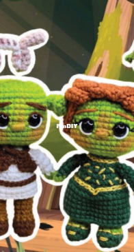 Paws Crochet - Angie - Sherk and Fiona - Sherk y Fiona - Spanish