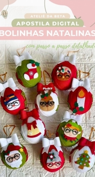 Atelie da Beta- Roberta Ferreira - Christmas Balls - Bolinhas Natalinas - Portuguese