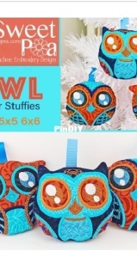 Sweet Pea Design - Owl Decor Stuffies - Multiple Sizes - Pes Files.