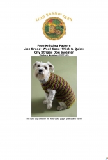 Lion Brand Yarn-80933AD-City Stripes Dog Sweater-Free