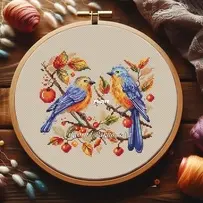 Autumn Robins by Viktoriia Pakhomova