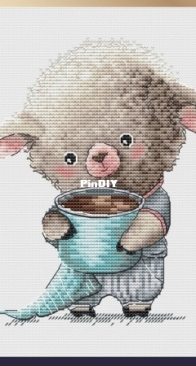 Fun Sheep - FS/23-013 - Coffee Lovers. Lamb by Anastasia Kravtsova-Eremeeva
