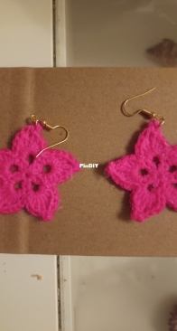 Pink flower earrings