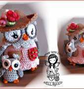 Nellagolds Crocheting - Martina Luzova - Owl Mom with Baby