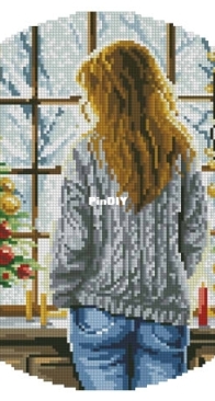 My Brave Stitch - Girl by the winter window by Hanna Levchuk XSD