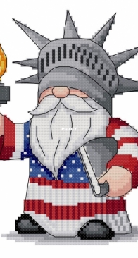 USA Liberty Gnome - 4Stitch
