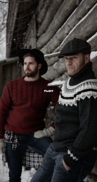 Mens Cabled Sweater by Saara Toikka - Novita - Free