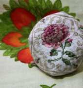 Damask Rose biscornu