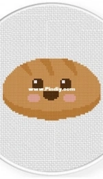 Daily Cross Stitch - Cute Dinner Roll
