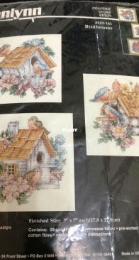 Janlynn 125-161 Birdhouses / The Vermillion Stitchery 161 Bird House Trio by Donna Vermillion Giampa XSD