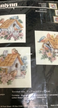 Janlynn 125-161 Birdhouses / The Vermillion Stitchery 161 Bird House Trio by Donna Vermillion Giampa XSD