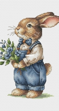 SAstitch - Rabbit With A Bouquet by Svetlana Sichkar