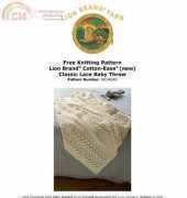 Lion Brand Yarn-90340AD-Classic Lace Baby Throw-Free