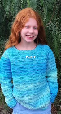 Bendigo Woollen Mills  - PT 8621 Kids Crochet Jumper  - Free