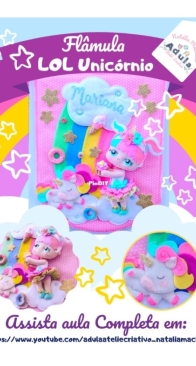 Adula Atelie Criativo - Natalia Machado - LOL Unicorn Pennant - Flâmula LOL Unicórnio - Portuguese