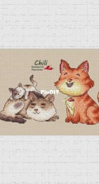 Chili Stitch - Mother and Father Cats by Ekaterina Perchenko
