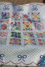 A Bucilla Bed Plaid in Cross Stitch and Qhuilting