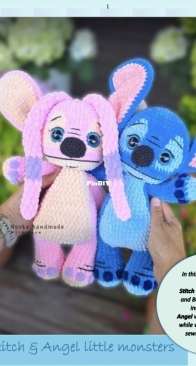 Nooka Handmade - Cristina Baldea - Stitch and Angel little monsters - English and Romanian