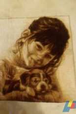 girl with puppy