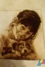 girl with puppy