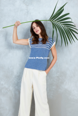 Schachenmayr S10530 - Eva Winckler - Top With Striped Yoke - Free