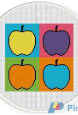 Daily Cross Stitch - Pop Art Apple