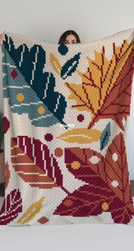 Handmade crochet Jo _ love autumn blanket _ English