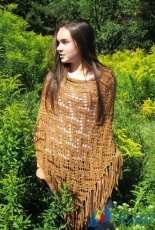 Diamond Yarn-Oak Wood Poncho by Michele C Meadows-Free