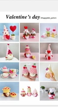 Happy Dolls Handmade - Lucy Magic Pattern - Julia /Kate - Negovorina - Valentine Gnomes Set
