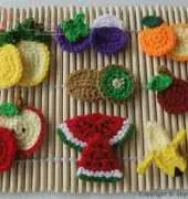 Sky Magenta - Crochet Fruit Applique 1