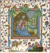 Medieval Nativity from Treasures in Needlework Winter 1992