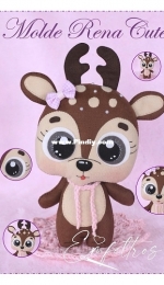 Em Feltros - Élide Martins - Rena Cute - Felt Cute Reindeer- Portuguese - Free