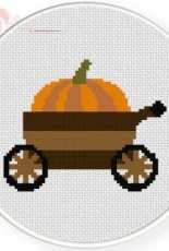 Daily Cross Stitch - Pumpkin Cart