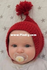 Karin baby hat with tassel by Anni Albri - English, German