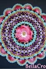Bella Crochet - Elizabeth Ann White  - Radiant Rose Mandala Doily - Free