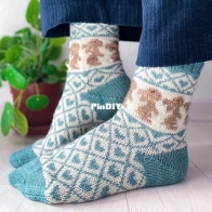 Alices Easter Bunny Socks by Charlotte Stone - Stone Knits