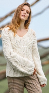 68-02 Ella Sweater by Iselin Hafseld - Du Store Alpakka - Russian translated