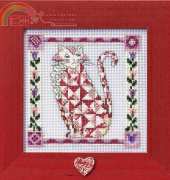 Mill Hill JS14-8401 Jim Shore - Quilted Cats - Scarlet